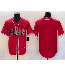 Men Chicago Bulls Blank Red Cool Base Stitched Baseball Jersey Men Chicago Bulls Blank Red Cool Base Stitched Baseball Jersey