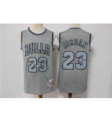 Men Chicago Bulls Michael Jordan 23 Gray Hardwood Classic Michell&Ness Limited Jersey