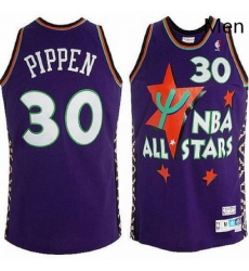 Mens Adidas Chicago Bulls 30 Scottie Pippen Swingman Purple 1995 All Star Throwback NBA Jersey