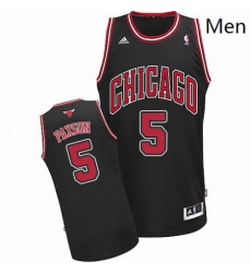 Mens Adidas Chicago Bulls 5 John Paxson Swingman Black Alternate NBA Jersey 