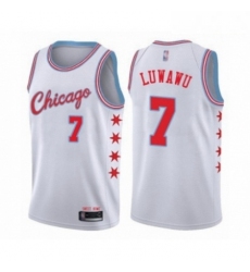 Mens Chicago Bulls 7 Timothe Luwawu Authentic White Basketball Jersey City Edition 