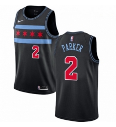 Mens Nike Chicago Bulls 2 Jabari Parker Swingman Black NBA Jersey City Edition 