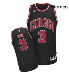 Womens Adidas Chicago Bulls 3 Omer Asik Swingman Black Alternate NBA Jersey 