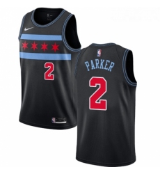 Womens Nike Chicago Bulls 2 Jabari Parker Swingman Black NBA Jersey City Edition 