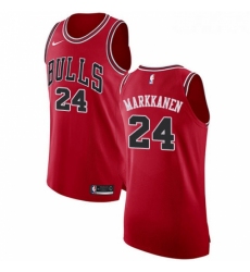 Womens Nike Chicago Bulls 24 Lauri Markkanen Authentic Red Road NBA Jersey Icon Edition