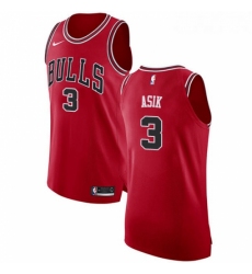 Womens Nike Chicago Bulls 3 Omer Asik Authentic Red Road NBA Jersey Icon Edition 