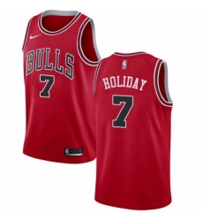 Womens Nike Chicago Bulls 7 Justin Holiday Swingman Red Road NBA Jersey Icon Edition 
