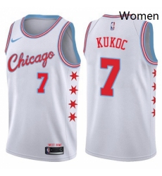 Womens Nike Chicago Bulls 7 Toni Kukoc Swingman White NBA Jersey City Edition