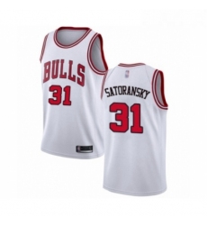 Youth Chicago Bulls 31 Tomas Satoransky Swingman White Basketball Jersey Association Edition 