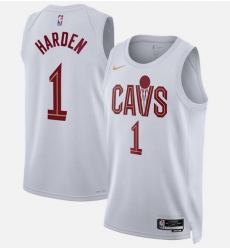 Men Cleveland Cavaliers 1 James Harden White 2026 Association Edition Stitched Basketball Jersey Men Cleveland Cavaliers 1 James Harden White 2026 Association Edition Stitched Basketball Jersey