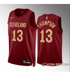 Men Cleveland Cavaliers 13 Tristan Thompson Wine Icon Edition Stitched Jersey