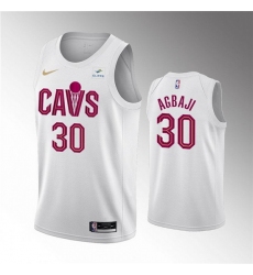 Men Cleveland Cavaliers 30 Ochai Agbaji White Association Edition Stitched Basketball Jersey