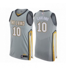 Mens Cleveland Cavaliers 10 Darius Garland Authentic Gray Basketball Jersey City Edition 