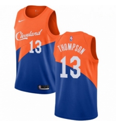 Mens Nike Cleveland Cavaliers 13 Tristan Thompson Swingman Blue NBA Jersey City Edition