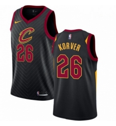 Mens Nike Cleveland Cavaliers 26 Kyle Korver Swingman Black Alternate NBA Jersey Statement Edition 