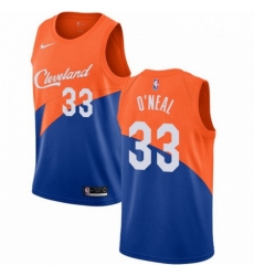 Mens Nike Cleveland Cavaliers 33 Shaquille ONeal Swingman Blue NBA Jersey City Editi