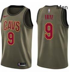 Mens Nike Cleveland Cavaliers 9 Channing Frye Swingman Green Salute to Service NBA Jersey