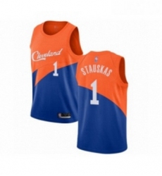 Womens Cleveland Cavaliers 1 Nik Stauskas Swingman Blue Basketball Jersey City Edition 