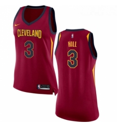 Womens Nike Cleveland Cavaliers 3 George Hill Swingman Maroon NBA Jersey Icon Edition 