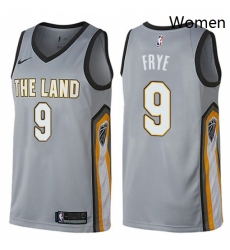 Womens Nike Cleveland Cavaliers 9 Channing Frye Swingman Gray NBA Jersey City Edition