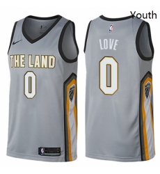 Youth Nike Cleveland Cavaliers 0 Kevin Love Swingman Gray NBA Jersey City Edition