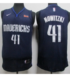 Mavericks 41 Dirk Nowitzki Navy Nike Swingman Jersey