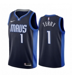 Men Dallas Mavericks 1 Tyrell Terry Navy NBA Swingman 2020 21 Earned Edition Jersey