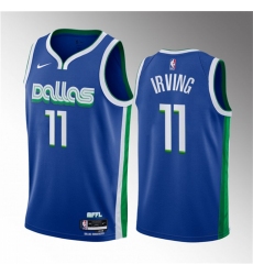 Men Dallas Mavericks 11 Kyrie Irving Blue 2022 23 City Edition Stitched Basketball Jersey