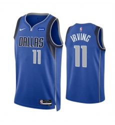 Men Dallas Mavericks 11 Kyrie Irving Blue Icon Edition Stitched Basketball Jersey