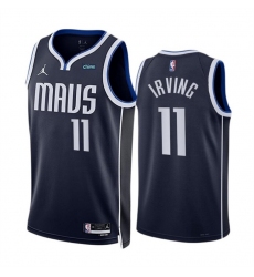 Men Dallas Mavericks 11 Kyrie Irving Navy Statement Edition Stitched Basketball Jersey