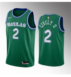 Men Dallas Mavericks 2 Dereck Lively II Green 2023 Draft Classic Edition Stitched Basketball Jersey