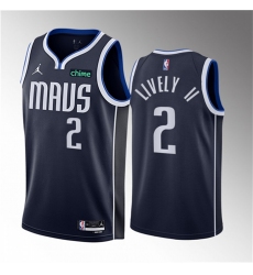 Men Dallas Mavericks 2 Dereck Lively II Navy 2023 Draft Statement Edition Stitched Basketball Jersey