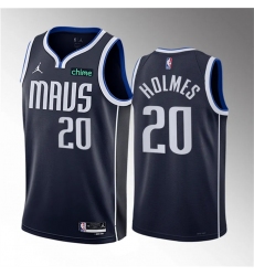 Men Dallas Mavericks 20 Richaun Holmes Navy 2023 Draft Statement Edition Stitched Basketball Jersey