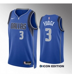 Men Dallas Mavericks 3 Alex Fudge Blue Icon Edition Stitched Basketball Jersey