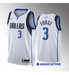 Men Dallas Mavericks 3 Alex Fudge White Association Edition Stitched Basketball Jersey