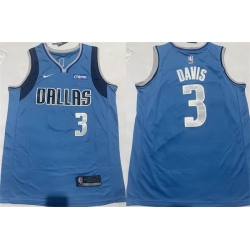 Men Dallas Mavericks 3 Anthony Davis Blue 2025 Icon Edition Stitched Basketball Jersey