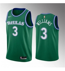Men Dallas Mavericks 3 Grant Williams Green Classic Edition Stitched Basketball Jersey