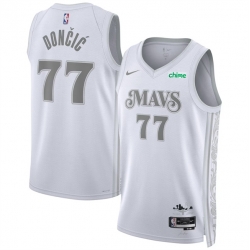 Men Dallas Mavericks 77 Luka Doncic White 2024 25 City Edition Stitched Basketball Jersey