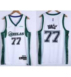 Men Dallas Mavericks Luka Doncic #77 75th Anniversary Swingman Stitched Basketball Jersey