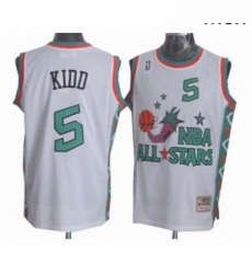 Mens Mitchell and Ness Dallas Mavericks 5 Jason Kidd Swingman White 1996 All Star Throwback NBA Jersey