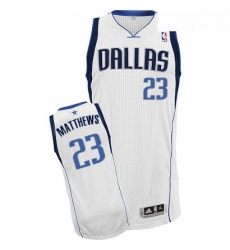 Youth Adidas Dallas Mavericks 23 Wesley Matthews Authentic White Home NBA Jersey