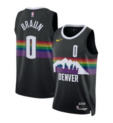 Men Denver Nuggets 0 Christian Braun Black 2025 26 City Edition Stitched Basketball Jersey