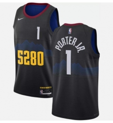 Men Denver Nuggets 1 Michael Porter Jr 2024 5280 Model Stitched Basketball Jersey