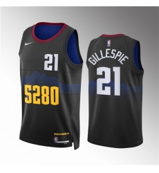 Men Denver Nuggets 21 Collin Gillespie Black 2023 City Edition Stitched Basketball Jersey