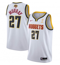 Men Denver Nuggets 27 Jamal Murray White 2023 Finals Association Edition Stitched Basketball Jersey