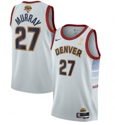 Men Denver Nuggets 27 Jamal Murray White 2023 Finals Champions Icon Edition Stitched Basketball Jersey