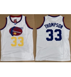 Men Denver Nuggets  33 David Thompson White Stitched Basketball Jersey