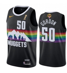 Men Denver Nuggets 50 Aaron Gordon Black 2023 Finals Champions City Edition Stitched Basketball Jersey