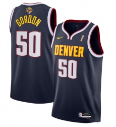 Men Denver Nuggets 50 Aaron Gordon Navy 2023 Finals Champions Icon EditionStitched Basketball Jersey