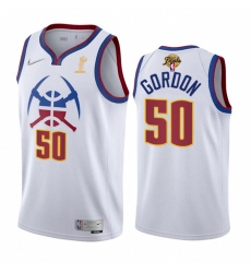 Men Denver Nuggets 50 Aaron Gordon White 2023 Finals Earned Edition Stitched Basketball Jersey